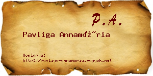 Pavliga Annamária névjegykártya